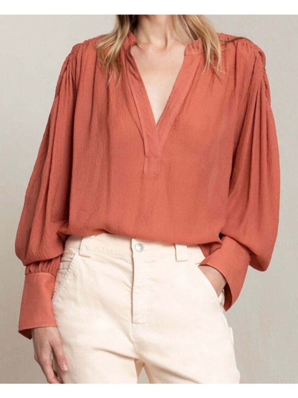 A.L.C. Russet Blake Top Blouse 100% Silk Size 4